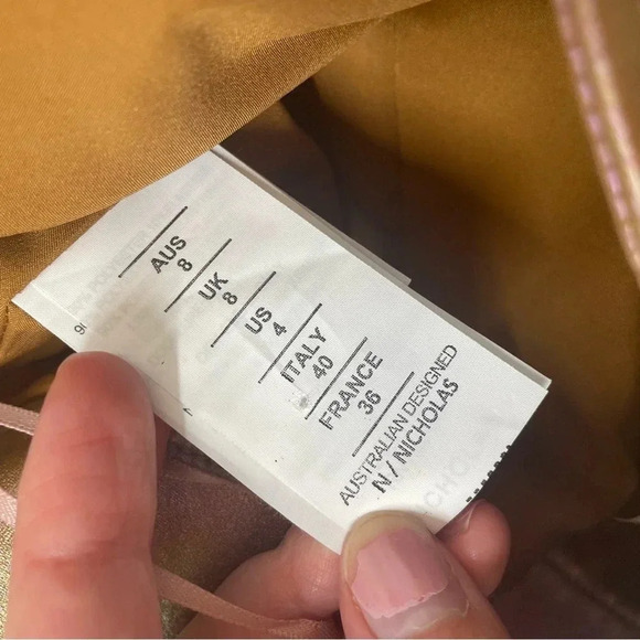 Nicholas Sofie Metallic Rose Wrap Style Lace Up Mini Skirt Size 4 - Picture 6 of 14